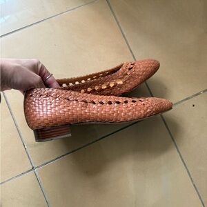 Sezane Woven Leather Flats